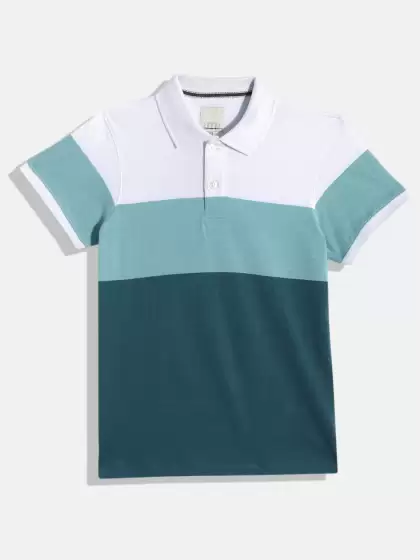 Boys Colourblocked Polo Collar T-shirt - image 3