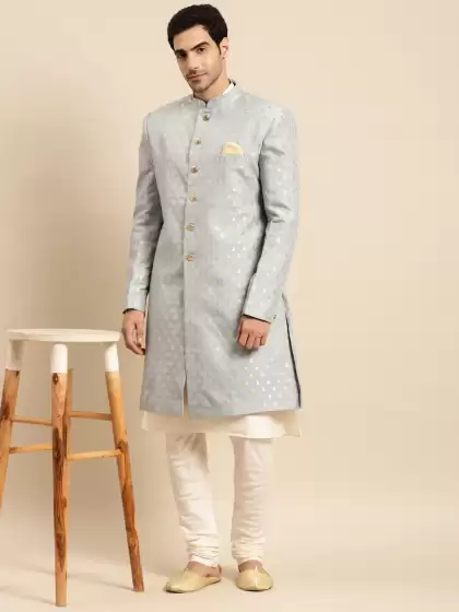 Men Printed Sherwani Set - image 3