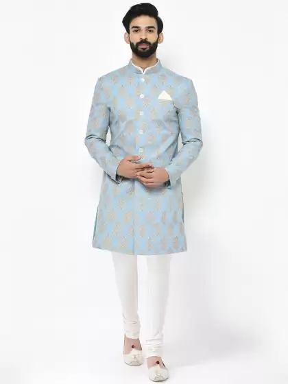 Men Printed Sherwani Set - image 3