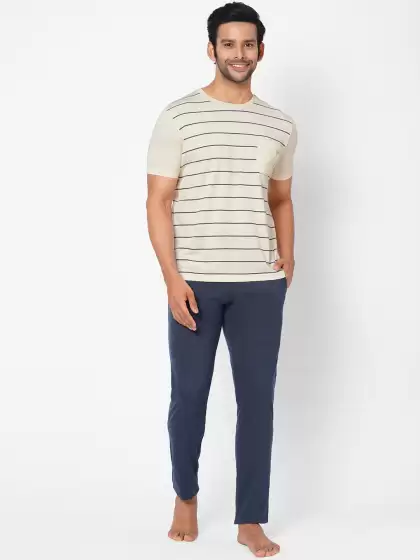 Men Striped Night suit - image 3