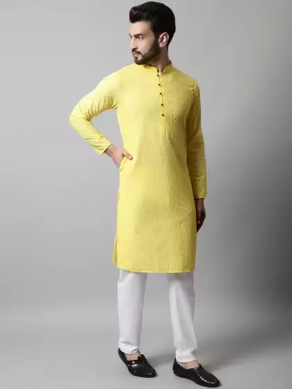 Men Embroidered Kurta with Pyjamas - image 3
