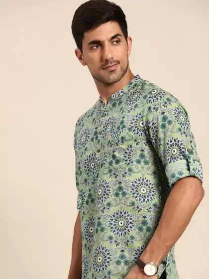 Men Pure Cotton Short Kurta - image 3