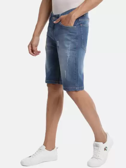 Men Washed Outdoor Denim Shorts - image 3