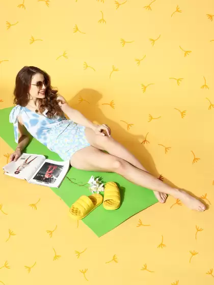 Women Printed Tie Strap Swimsuit - image 3