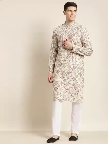 Men Printed Kurta with Churidar - image 3