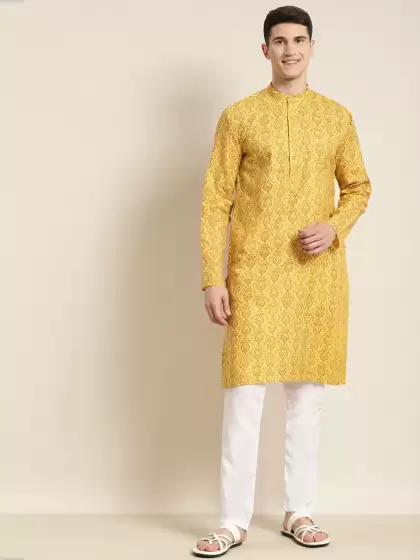 Men Printed Kurta with Churidar - image 3