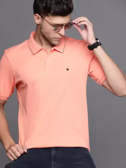 Men Solid Polo Collar T-shirt - image 3