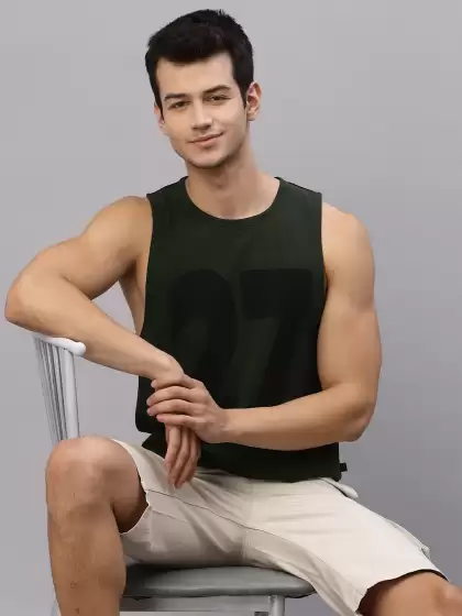 Men Printed Slim Fit Innerwear Vests - image 3