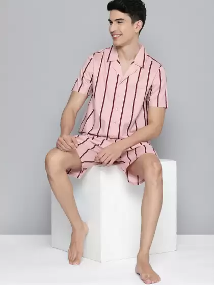 Men Stripe Print Night suit - image 3