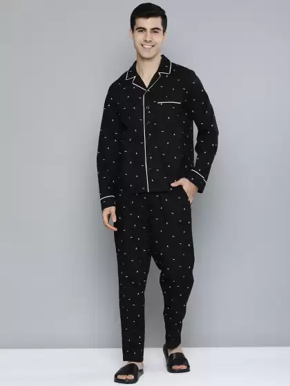 Men Printed Cotton Night suit - image 3