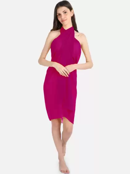 Women Solid Sarong Swimwear - image 3