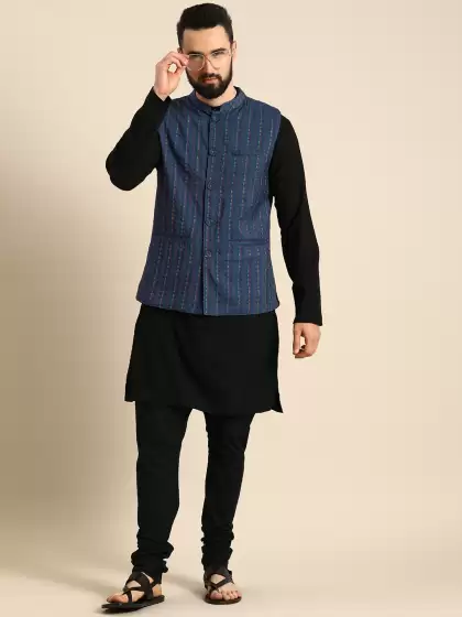 Men Embroidered Nehru Jacket - image 3
