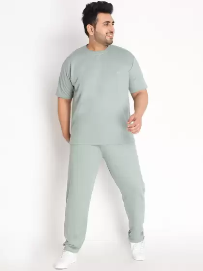 Men Plus Size Solid Co-Ords - image 5