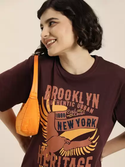 Women Typography Printed Loose T-shirt - image 3