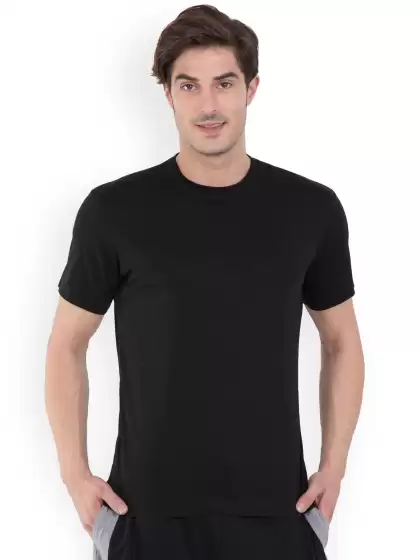 Solid Round Neck Pure Cotton T-shirt - image 3