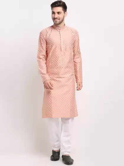Men Embroidered Kurta with Pyjamas - image 3