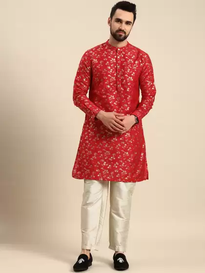 Men Printed Kurta with Trousers - image 3