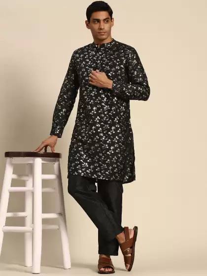 Men Printed Kurta with Trousers - image 3
