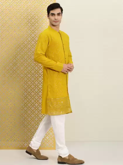Men Embroidered Kurta with Trousers - image 3