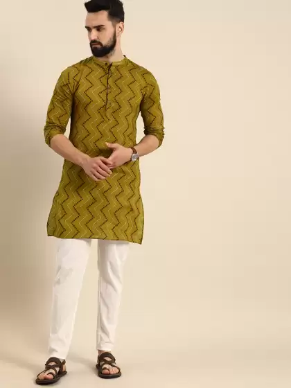 Men Cotton Kurta with Trousers - image 3