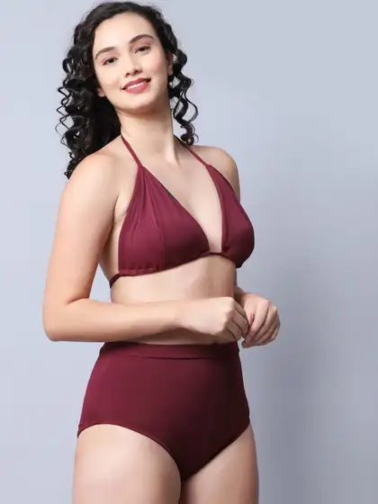 Women Solid Bikini Swimwear Set - image 3