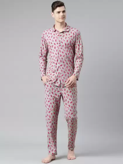 Men Printed Night suit - image 3