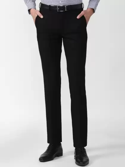 Men Black Formal Trousers - image 3