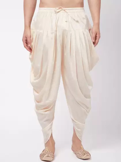 Men Solid Cowl Dhoti Pants - image 3