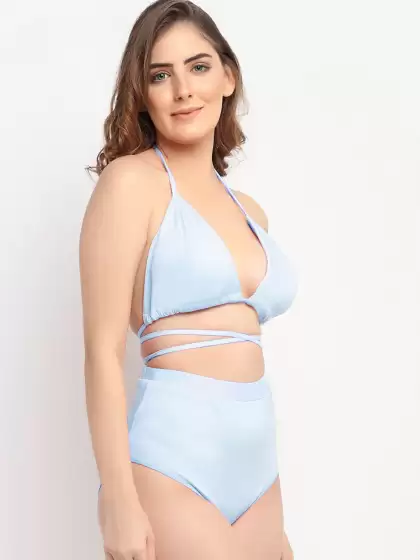 Women Solid Bikini Swimwear Set - image 3