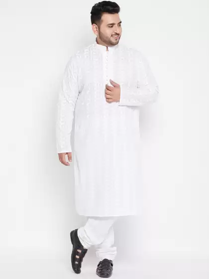 Men Embroidered Kurta with Churidar - image 3