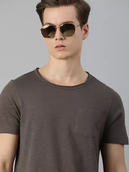 Men Solid Cotton T-shirt - image 3