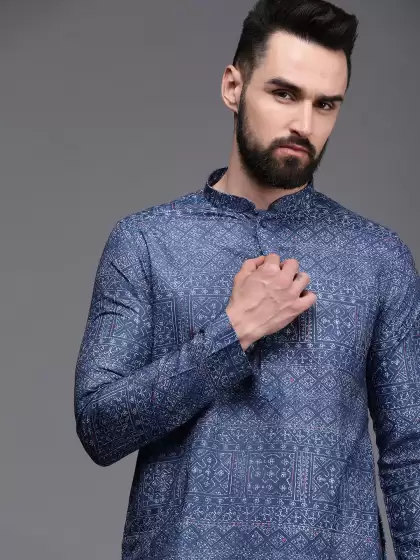 Men Geometric Printed Kurta - image 3