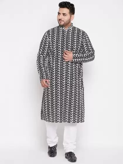 Men Printed Kurta with Pyjamas - image 3