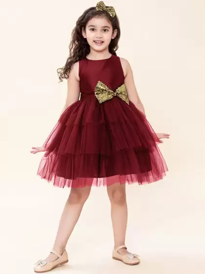 Girls Layered Net Dress - image 3