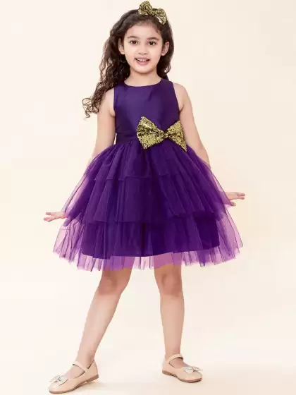 Girls Layered Net Dress - image 3