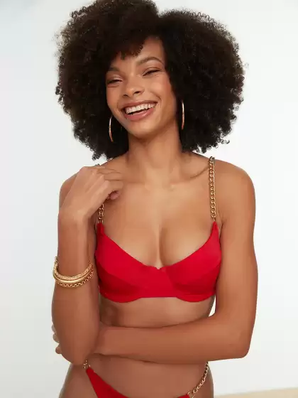 Women Solid Swim Bikini Bra - image 3