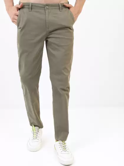 Men Solid Chinos Trousers - image 3
