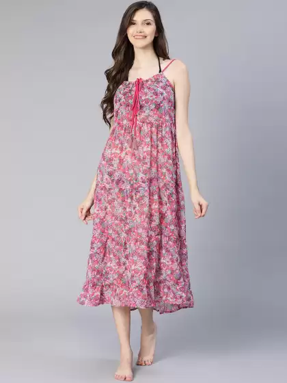 Women Floral Printed Cover-Up Swim Dress - image 3