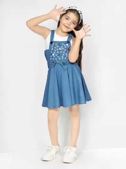 Floral Denim Dress - image 3