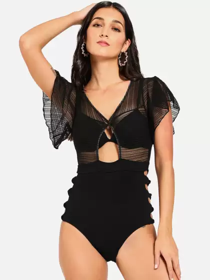 Women Solid One-Piece Swimsuit - image 3