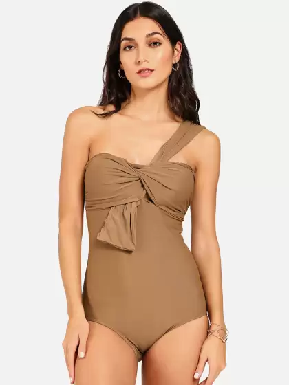 Women Solid Swimsuit - image 3