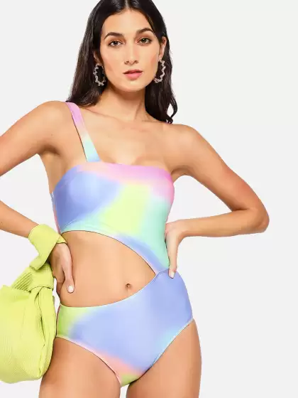 Women Solid Cut-Out Swimsuit - image 3