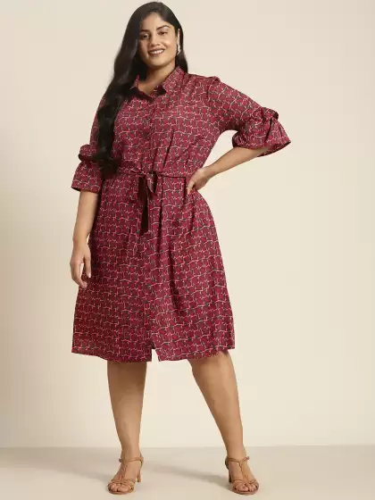 Plus Size Floral Shirt Dress - image 3