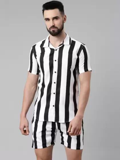 Men Striped Night suit - image 3