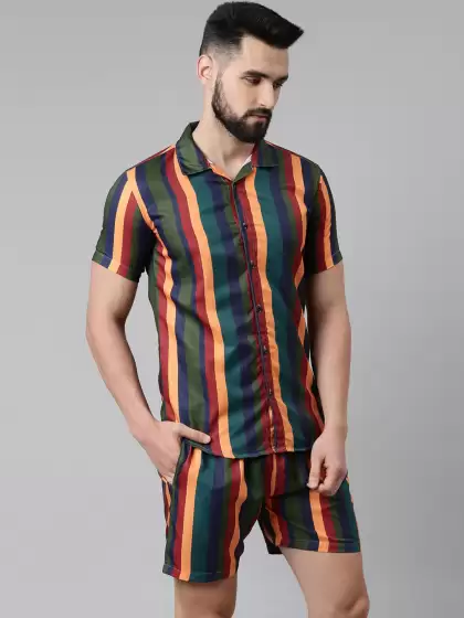 Men Striped Night suit - image 3