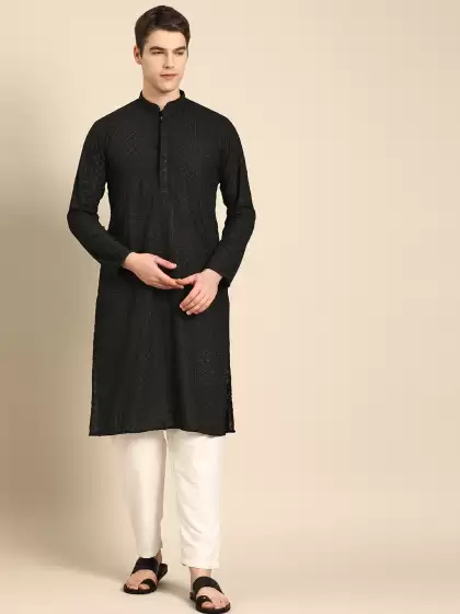 Men Ethnic Motifs Embroidered Kurta - image 3