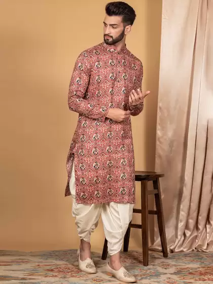 Men Kurta With Dhoti Pants - image 3