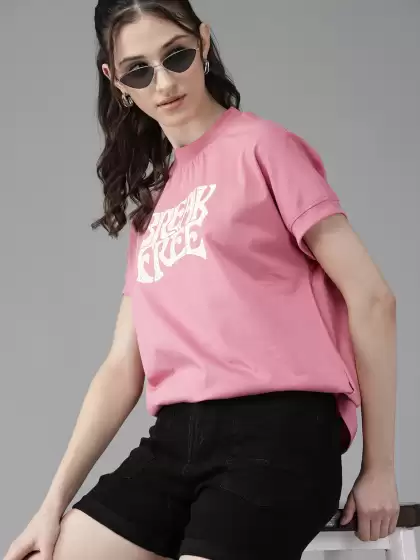Women Typography Printed T-shirt - image 3