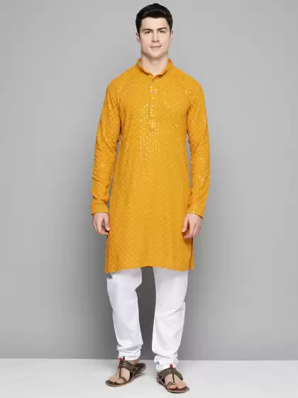 Men Embroidered Kurta with Pyjamas - image 3