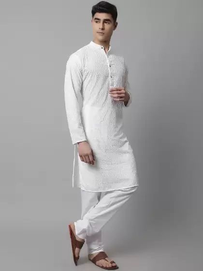 Men Embroidered Kurta with Pyjamas - image 3